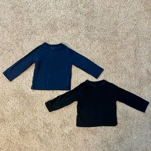 The Children's Place Navy and Black Long Sleeve Tees